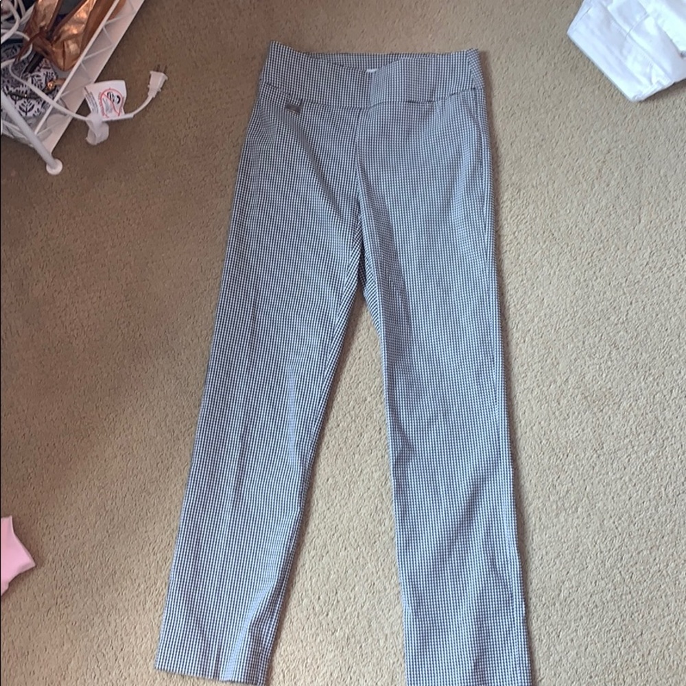 Blue and white stripped stretchy pants